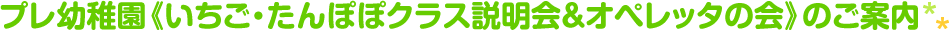 いちご・たんぽぽクラス説明会&オペレッタの会